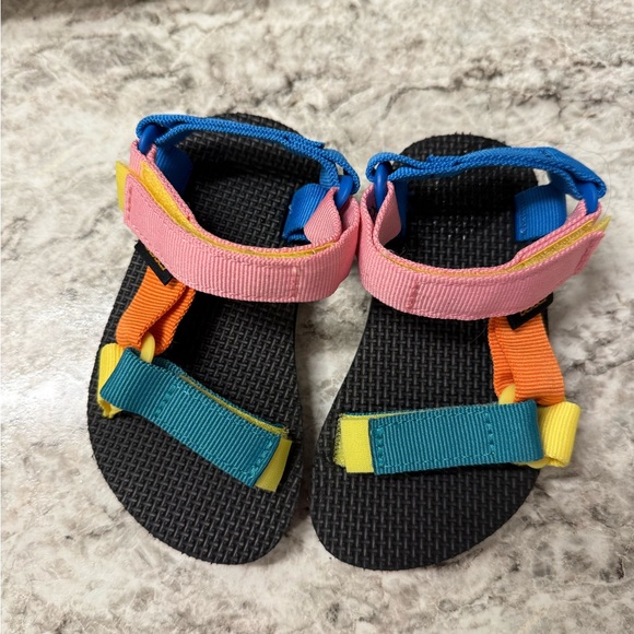 Teva Kids Sandals with Pink, Blue, Orange, and Yellow Straps - Picture 1 of 5